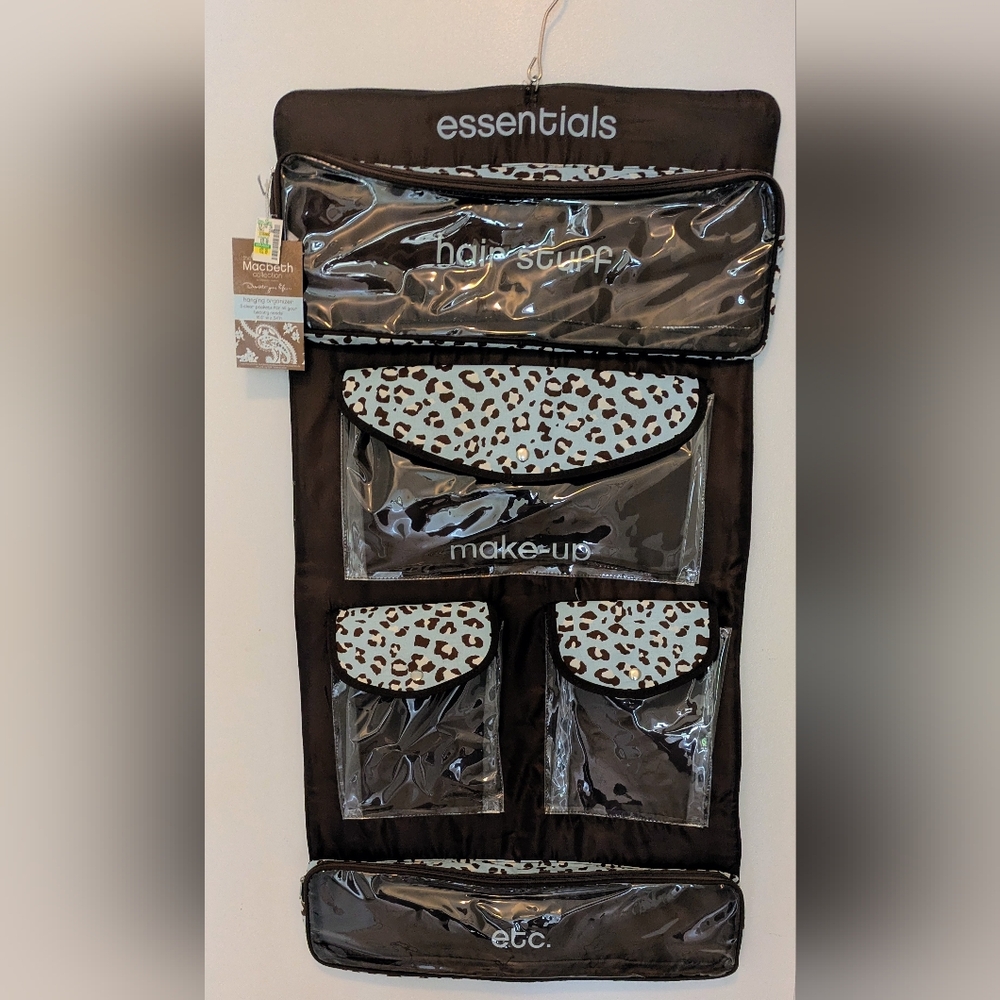 Hanging Organizer with Leopard Print Accents Macbeth Collection 18.5" W x 34" H